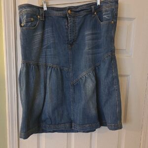 Venezia A-Line Denim Blue Skirt